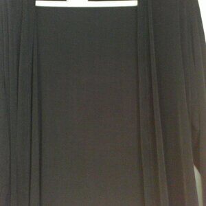 Chico's Travelers Black Slinky 3/4 Sleeve Cardigan (XL)